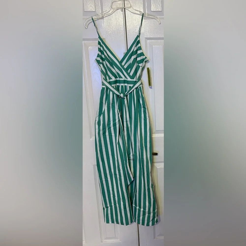 Gianni Bini green & white stripe sleeveless dress size 2